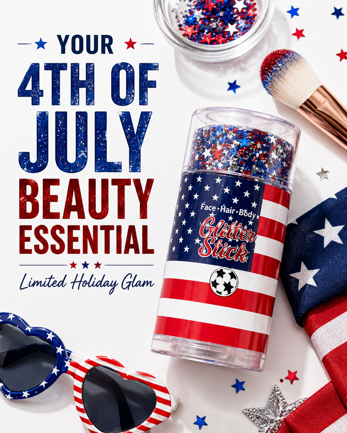 4th of July Glitter Stick | Face Hair & Body Sparkle