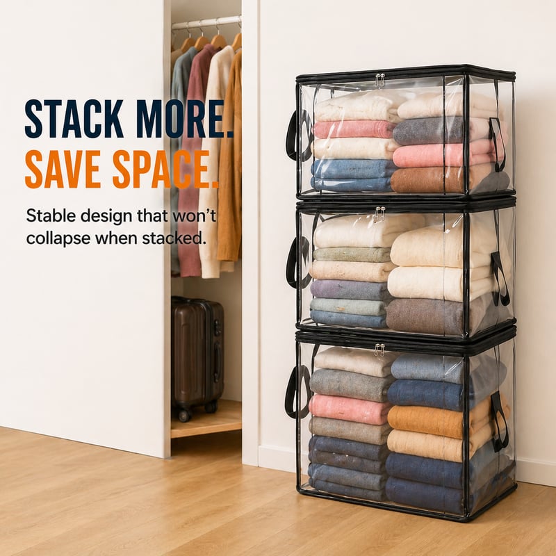 🎁 Last Day Sale 50% OFF📦Large Heavy-Duty Thick Plastic Clear Storage Bag for Clothes, Moving & Storage