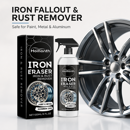 Homonth Iron Eraser Iron & Rust Remover-Fast-Acting Multi-Surface Car Cleaner for Wheels, Paint, Glass & Interior