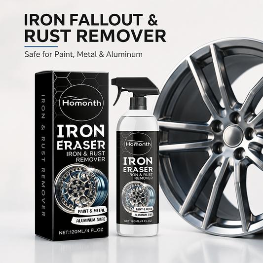 Homonth Iron Eraser Iron & Rust Remover-Fast-Acting Multi-Surface Car Cleaner for Wheels, Paint, Glass & Interior