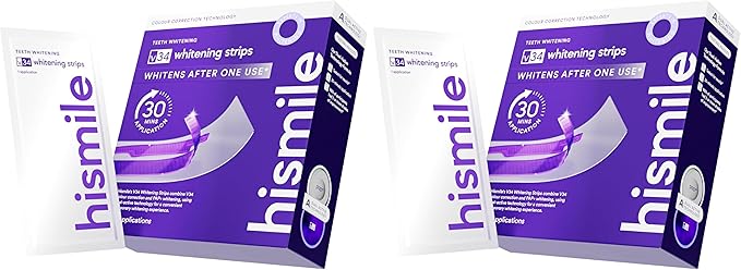 Glowfiltr V34 Whitening Strips, Teeth Whitening Strips, Tooth Stain Treatment, Combining Whitening and Colour Correction