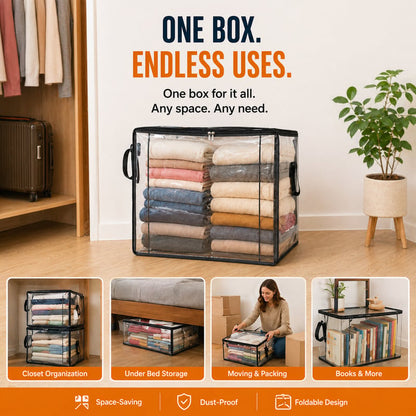 🎁 Last Day Sale 50% OFF📦Large Heavy-Duty Thick Plastic Clear Storage Bag for Clothes, Moving & Storage