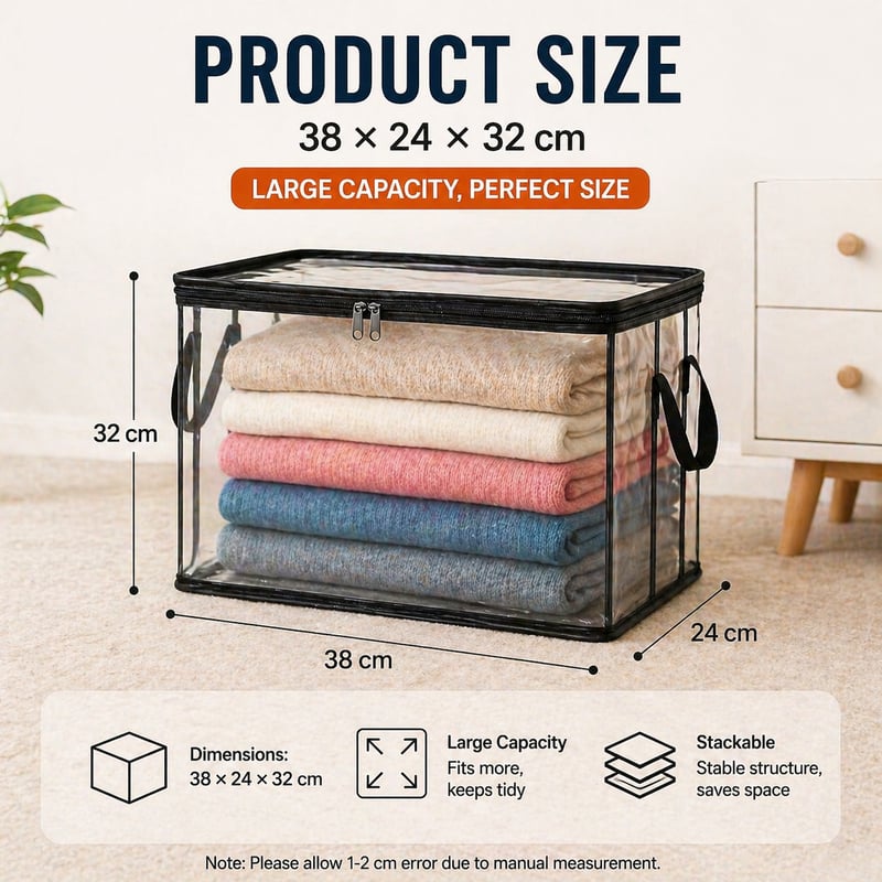🎁 Last Day Sale 50% OFF📦Large Heavy-Duty Thick Plastic Clear Storage Bag for Clothes, Moving & Storage