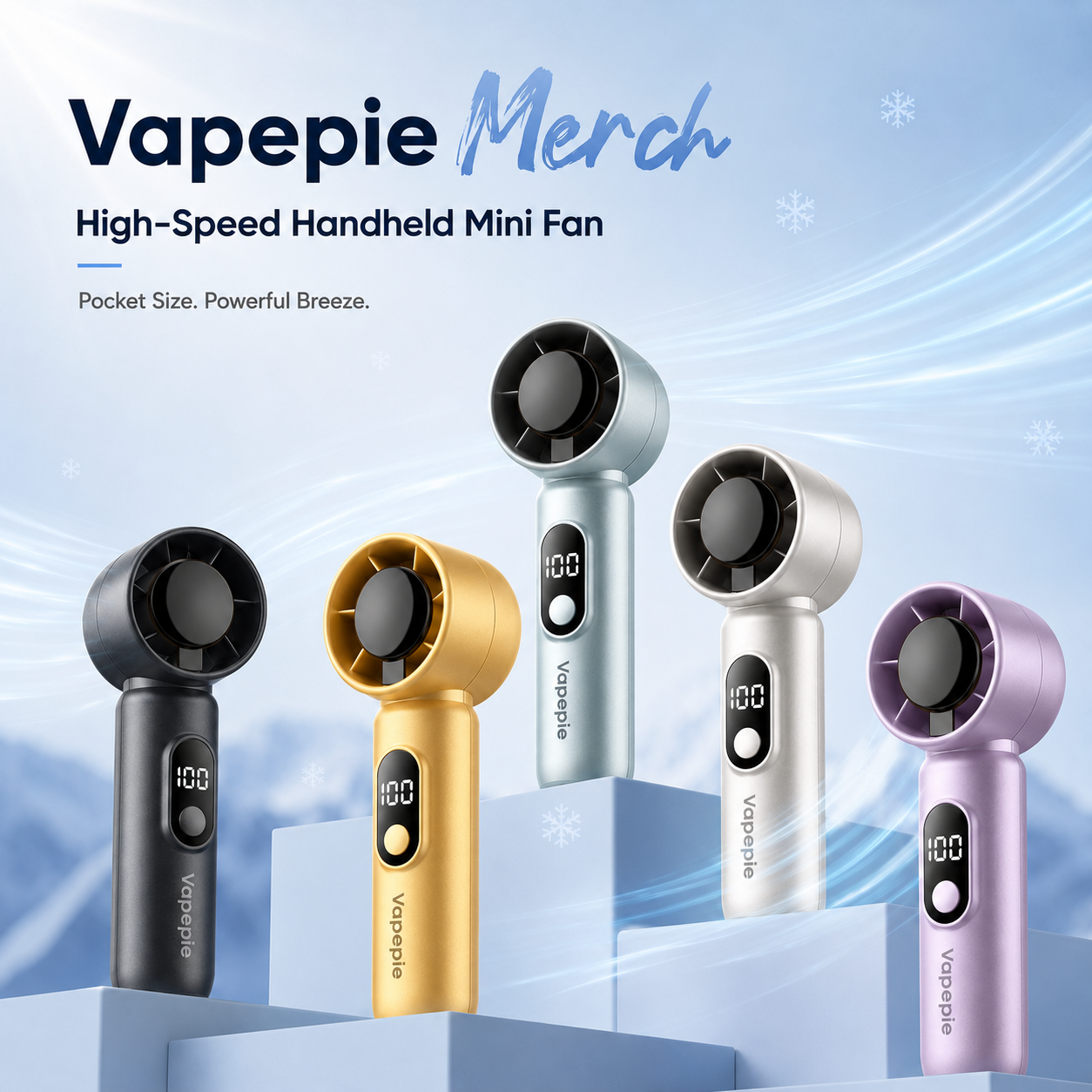 Vapepie high-speed handheld mini fan in five colors