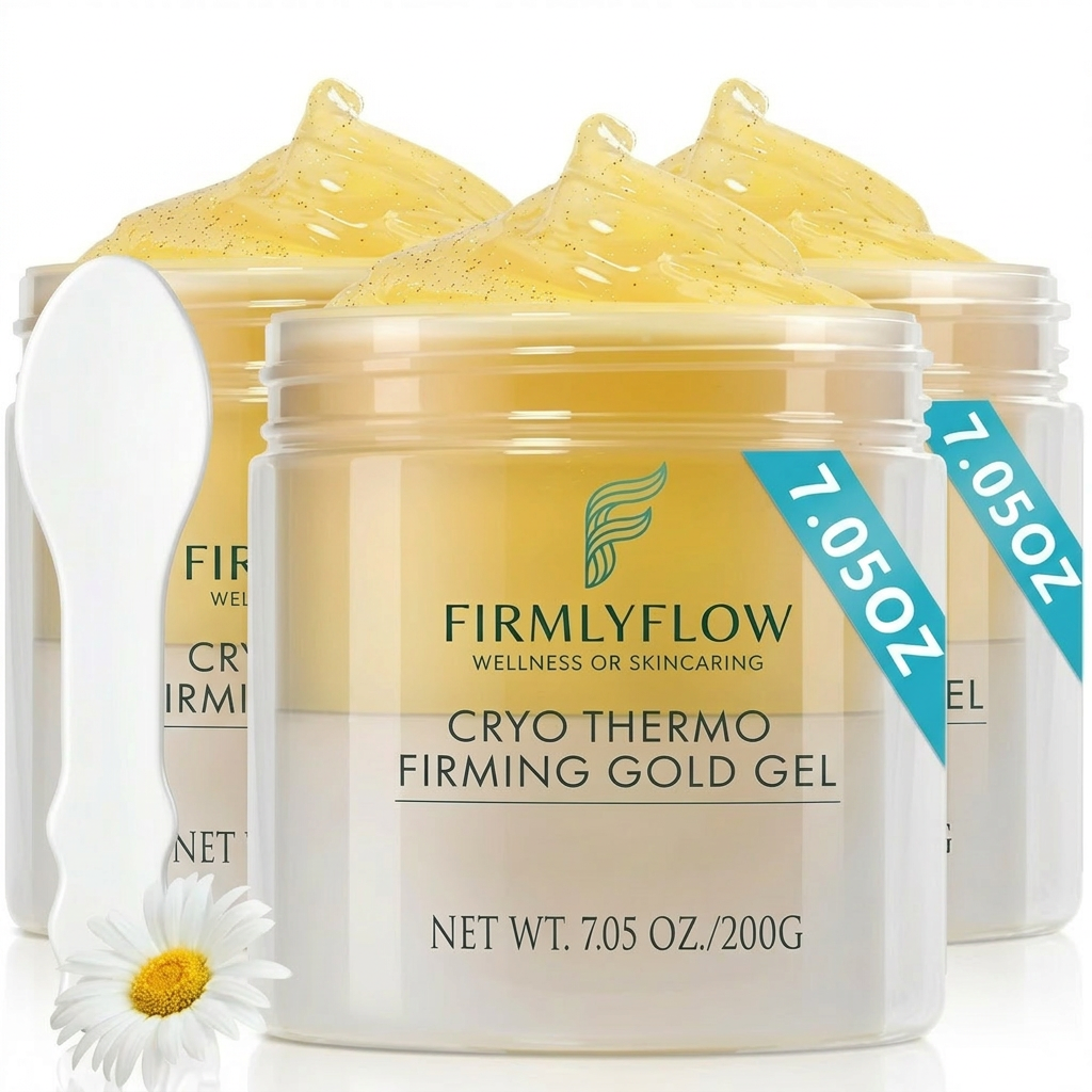 Firmlyflow™ 15-Day Fast-Acting Anti Cellulite Sculpting & Tightening Burn Gold Massage Cream | Cryo Thermo Firming Gold Gel for Belly Thigh But & Arm| WELLENESS，Refreshing Formula | Unisex Body Contouring Treatment for Men & Women |7.05 Oz