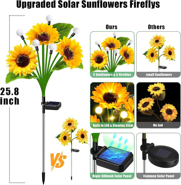🌻Mother's Day Sale 50% OFF- 🌞Solar LED Sunflower Garden Lights-29.6inch/74cm
