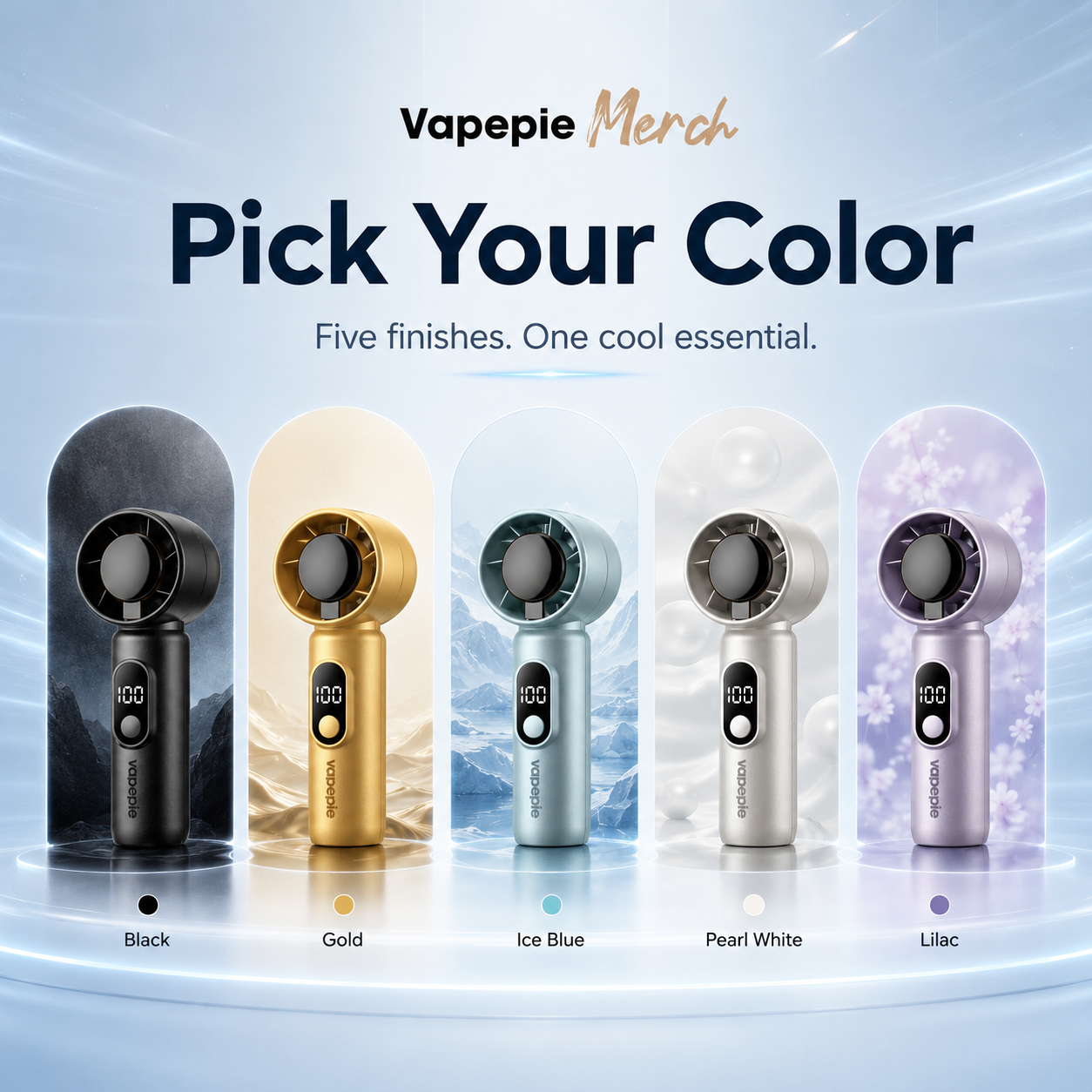 Color options for Vapepie handheld mini fan